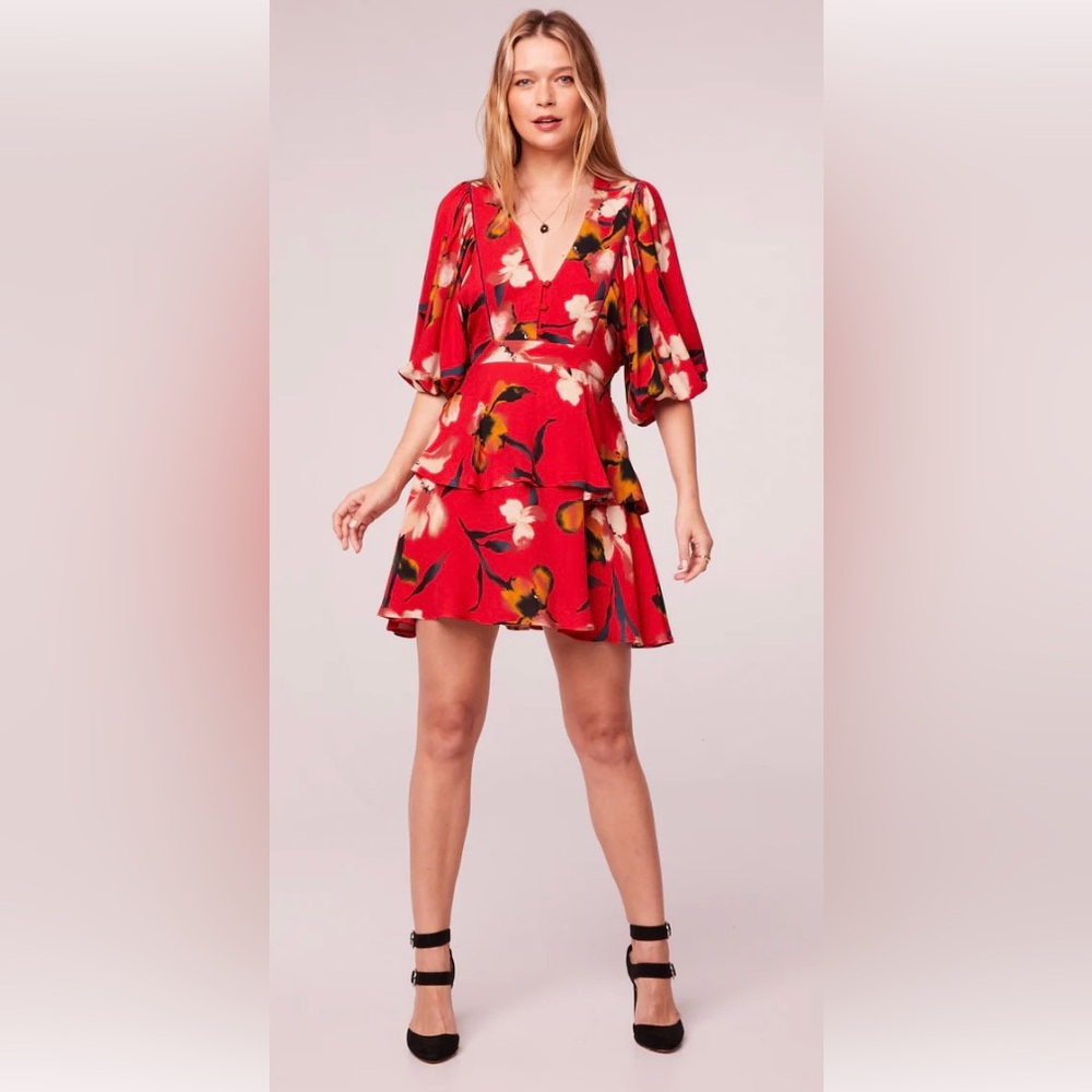 NWT Band of the Free $130 Floral Red Dress Size M